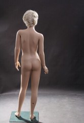 Realistic Female Junior Kids Fleshtone Full Body Fiberglass Mannequin with Base