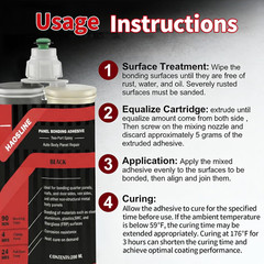 Panel Bonding Adhesive for Auto Body Panel Repair,Two-Part Epoxy,Bonds Metal & C