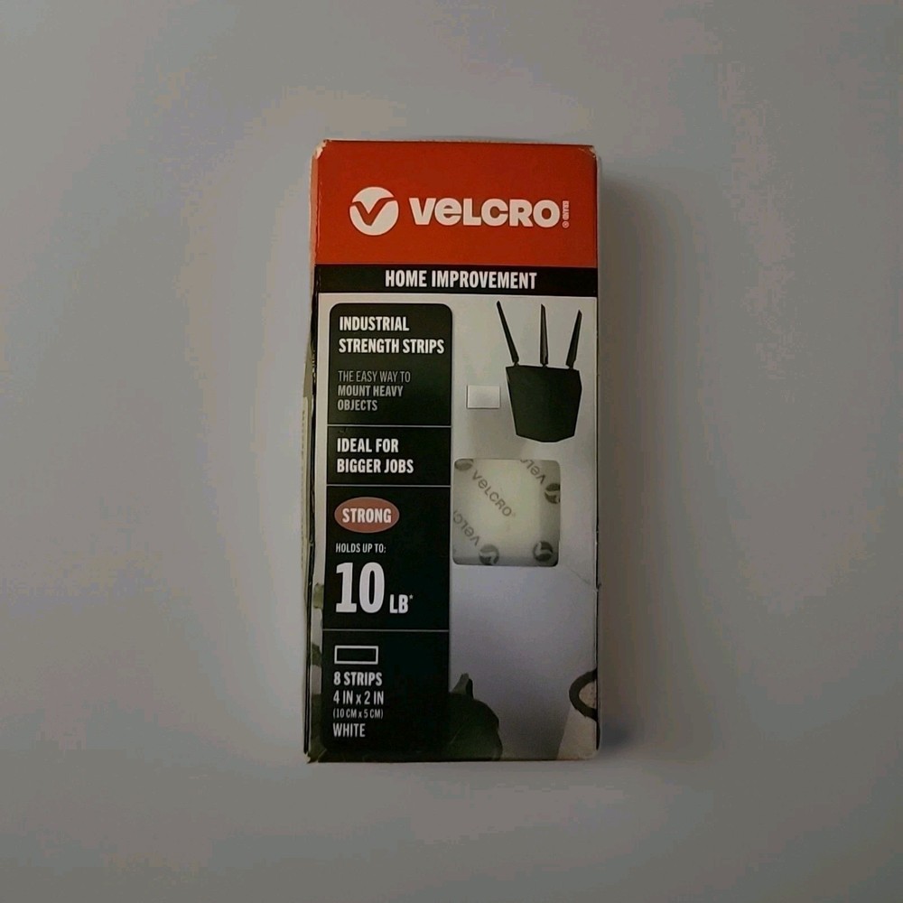 Velcro Brand Heavy Duty Wall Mounting Adhesive Strips 4in x 2in, 8 Strips