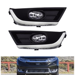 Fog Light Assembly Chrome Bezel Left Right CR-V 2017-2018 w Bulbs Wiring