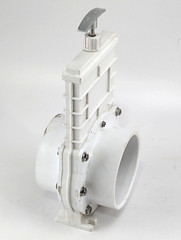 Valterra 6401P PVC Pneumatic Gate Valve, White, 4″ Slip X Slip, Stainless Paddle