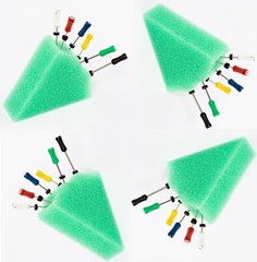 100 Endo Sponge Foam Green Dental Triangle Cushions Refills Inserts Files 2 x 50