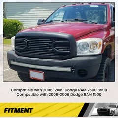 Front Bumper Grille 2006-2009 Dodge RAM 2500 3500 Big Horn W/O Light Matt Black