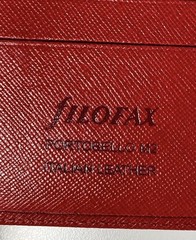 Filofax Portobello M2 Red Italian Leather 3 Ring Organizer Wallet Planner
