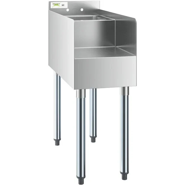 26″W x 12″L Stainless Steel Restaurant Underbar Blender Station with Dump Sink