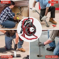 Auto Feed Sewer Snake Drain Cleaner Machine Drain Cleaning Machine Auger 75Ft