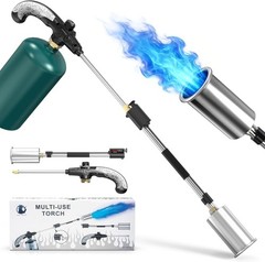 Propane Torch Weed Burner, Adjustable Flame Thrower with Detachable Handle, Blow