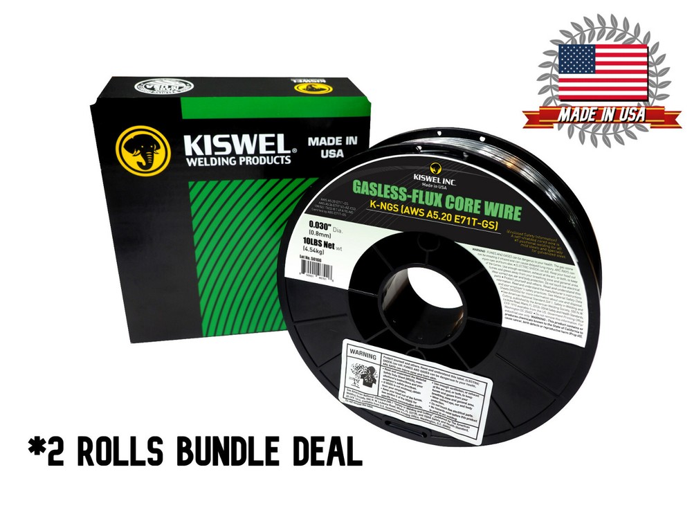 (Made In USA) E71T-GS .030 in.Dia 10lb. Gasless-Flux Core Wire Welding (2 Rolls)