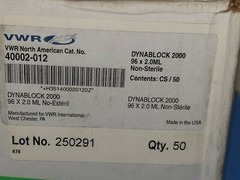 Case of 50 VWR 40002-012 DynaBlock 2000 96 X 2.0 ML Non Sterile 10 packs of 5ea