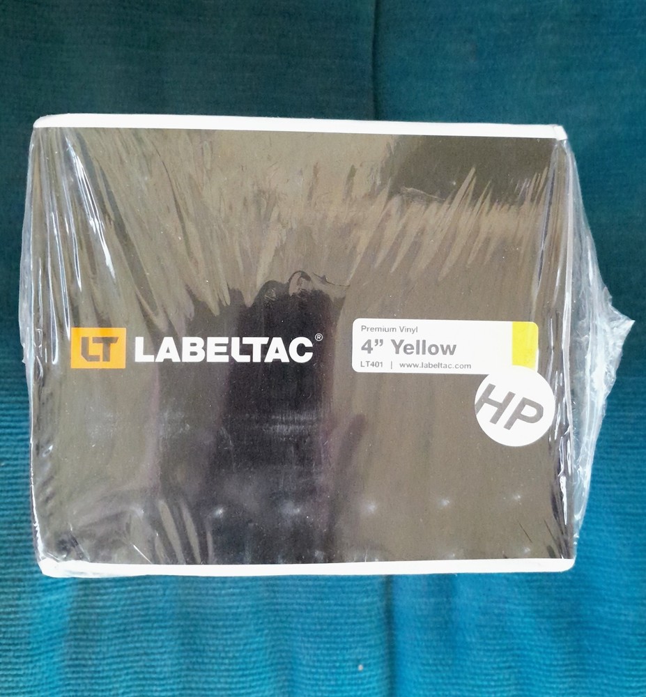 LabelTac LT401 4″ OSHA Yellow Vinyl Tape For Pro / Pro X Printers – 1 ROLL NEW