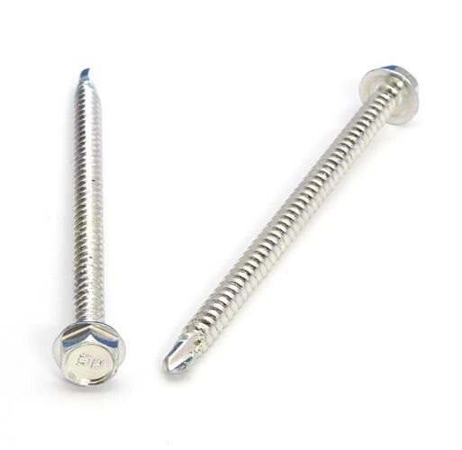 Hex Washer Head #10 x 1-1/4″ Zinc TEK Self Drilling Sheet Metal Screws 4000 Qty