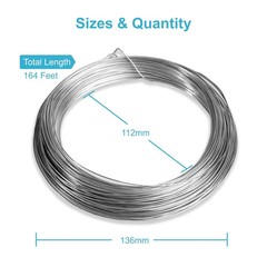 20-Gauge Galvanized Craft Wire – 164 ft (0.032 in), Professional Metal Wire for