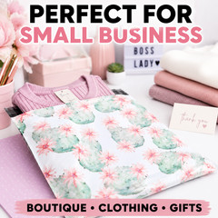 Flowering Cactus Poly Mailers 10×13 Designer Shipping Bags Self Seal Boutique