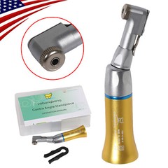 Dental Contra Angle Low Speed Handpiece Latch 2.35mm Bur 1:1 Gear Gold