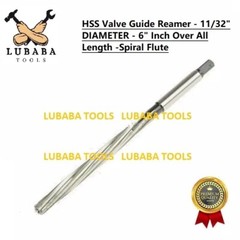 HSS Valve Guide Reamer – 11/32″ DIAMETER – 6″ Inch Over All Length -Spiral Flute