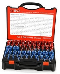 66 Pcs Nut and Bolt Thread Checker – 34 Standard 66 Thread Checker with Toolbox