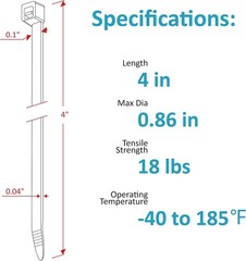 Zip Ties 4 inch (200 Pack), Small Zip Ties with 18 lb Tensile Strength, Black,