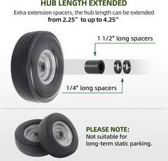 Durable 10-Inch Solid Rubber Tire & Wheel Set – Ideal for Hand Trucks & Carts