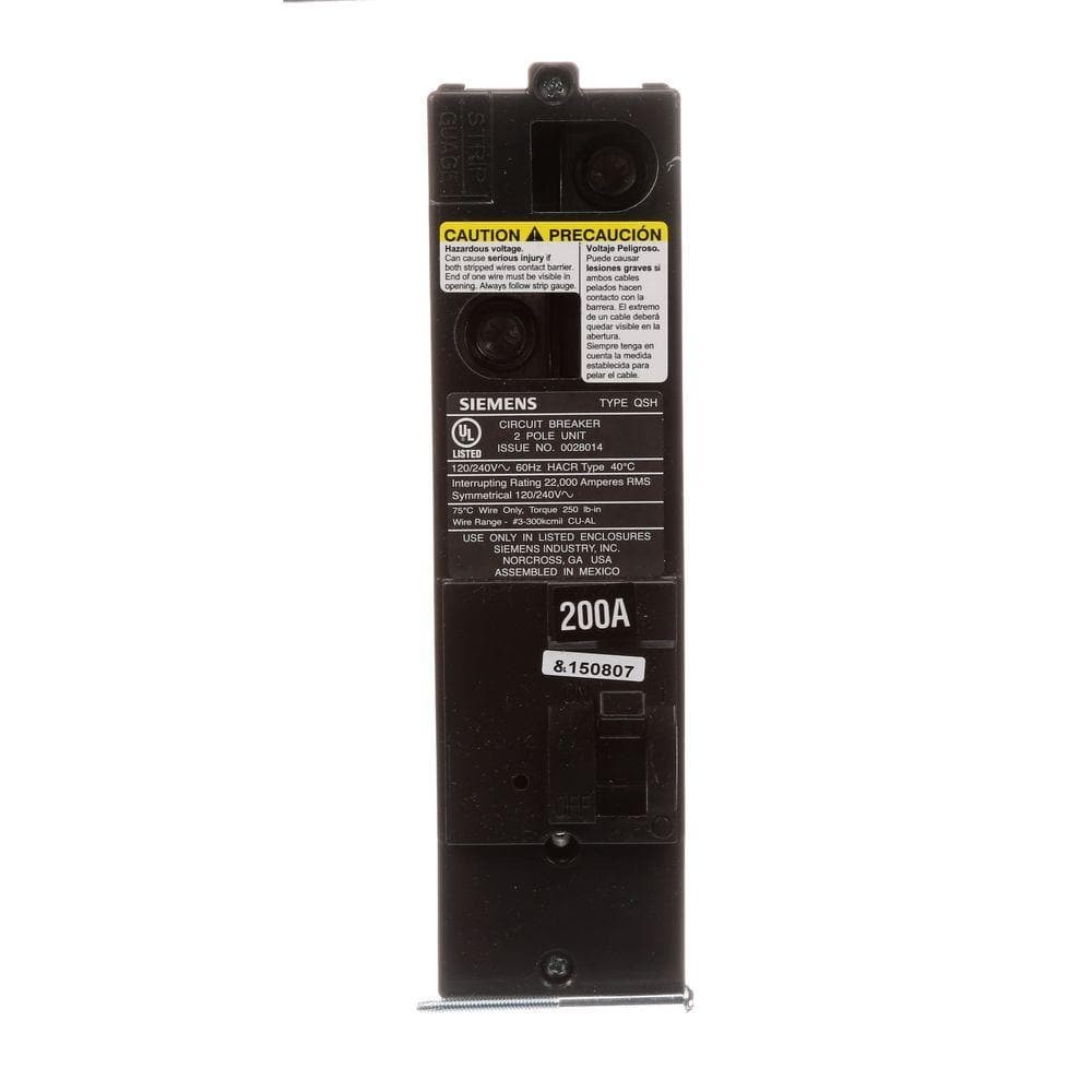 200 Amp Double-Pole 22kA Siemens Type QS Main Circuit Breaker