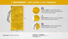 Sandbaggy -1 -14×26 Long-Lasting Empty Sandbags For Sale- Sandbag Sand Bags Bag