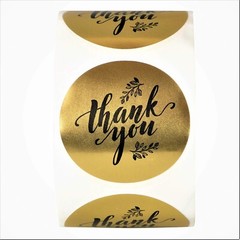 Easykart Thank You Label Sticker 1.5″ Round Matte Gold 500 Labels Per Roll