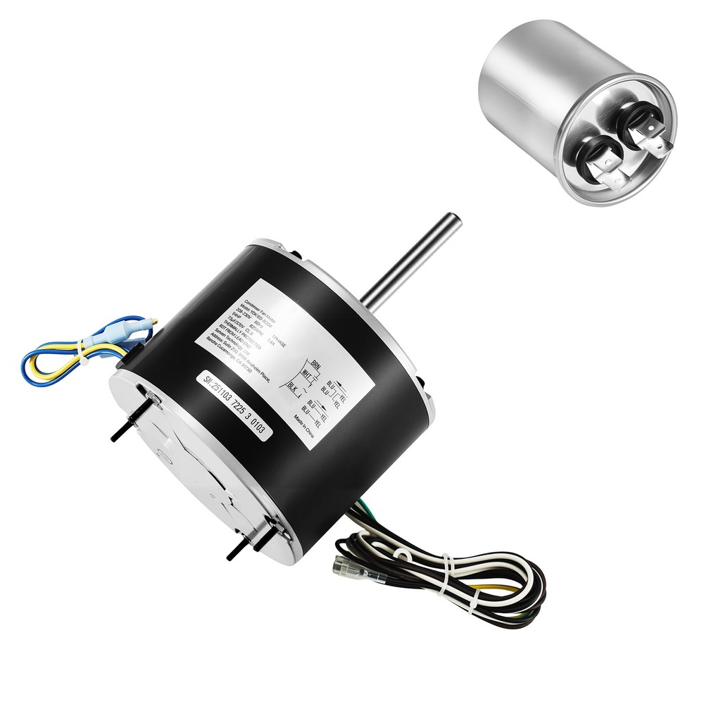 Uimoso Condenser Fan Motor with Capacitor 1/4HP 825RPM 208-230V Dual Rotation