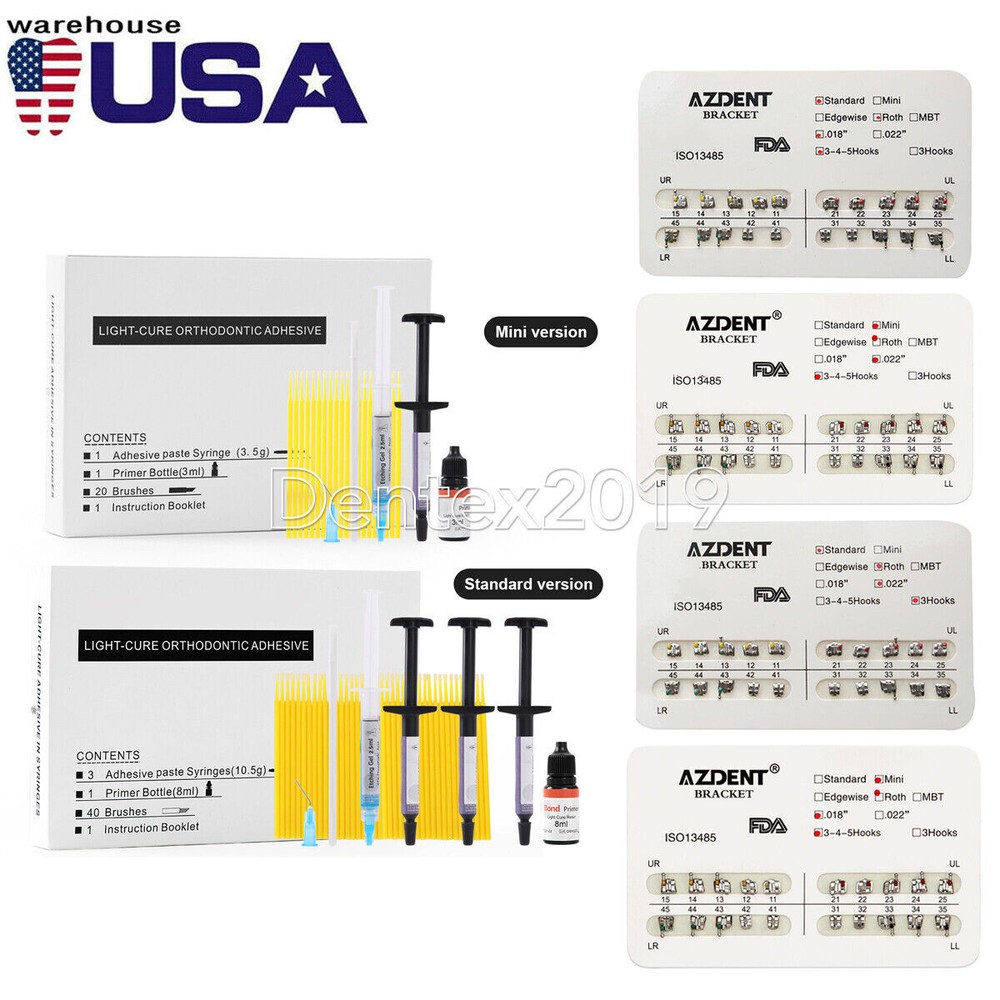 Dental Orthodontic Brackets Braces/ Glue Bonding Light Cure Resin Composite Kit
