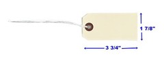 1000- 3 3/4″ x 1 7/8″ Size 3 Manila Inventory Shipping Hang Tags with String
