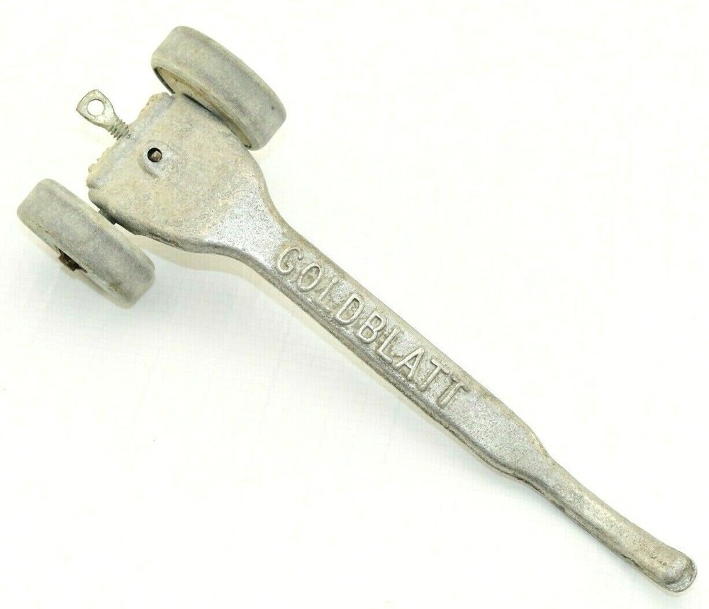 Vintage GOLDBLATT Masonry Bricklayer Skate Wheel Joint Raker Tool Aluminum – 9″