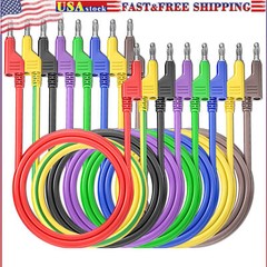 4mm Stackable Banana Plug to Banana Plug Test Leads 8PCS Silicone Cable Wires