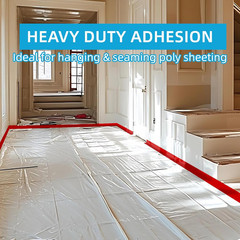 Red Stucco Tape, 2 Inch X 60 Yards X 36 Roll, Uv-Resistant Stucco Tape, Waterpro