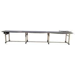 Electric 177×15.7in Industrial PVC Belt Conveyor 110V Two Guardrails Speed Adust