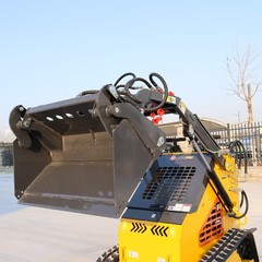 New 24HP Mini Skid Steer Loader 4-in-1 Bucket 3-Stage Pump Hydraulic System