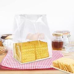 Gusseted Cello Bags 50 PCS 7x4x14 Inch Flat Bottom with Paper Inserts