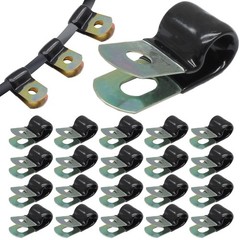 Litoexpe 50 Pcs 3/8 Inch Black Stainless Steel Cable Clamps, Inch,