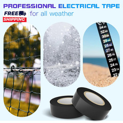 9 Rolls Coloured Electrical Tape Professional White Black Red Green Blue Yellow