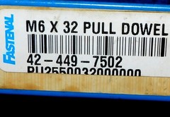 Fastenal – 42-449-7502 M6 x 32 Pull Dowel Pin Large Lot ( 1.4 lbs )