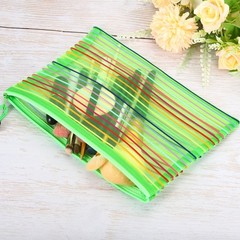 12Pcs Mesh Zipper Pouch, A5 Document Makeup Zipper Bag Travel Pouch, Green