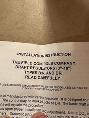 FIELD CONTROLS 46022701 B34CO5 5” IN INCH DRAFT REGULATOR CONTROL [10146]