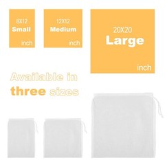 Gokyvei Nut Milk Bag Reusable 6 Pcs 20X20/12X12/12X8 Cheese Cloths For