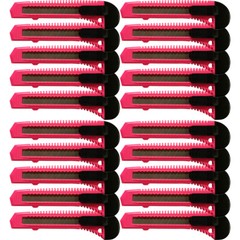 20 Safety Box Cutter Utility Knife Retractable Snap off Razor Blade NEON PINK