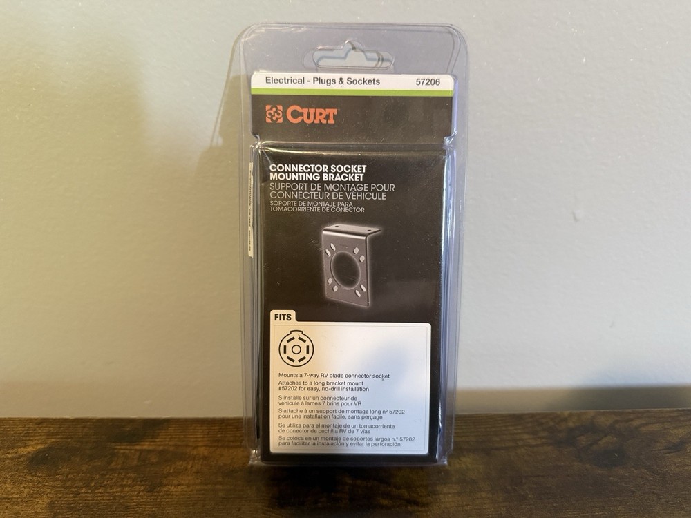 CURT 57206 Vehicle-Side Trailer Wiring Harness Mounting Bracket for 7-Way RV
