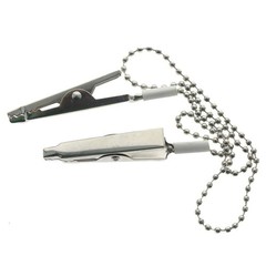 10 Pcs Premium Dental Bibs Clip Napkin Holders Metal White Chain Crocodile