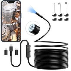 16.4ft Endoscope Camera with Light, 1920P HD Borescope Camera with 8 LED Lights