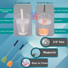 4 Pcs Resin Mixer Paddles for Resin Drill Epoxy Mixer Attachment Paint Stirrer