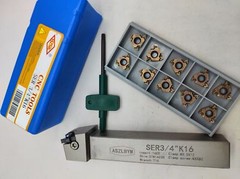SER 3/4″K16 Lathe Turning Tool Holder holder +10PCS high-quality thread inserts
