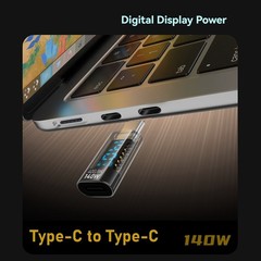 USB C Adapter LED Wattage Display 140W 40Gbps 8K USB C Extension PD3.1 Type4454