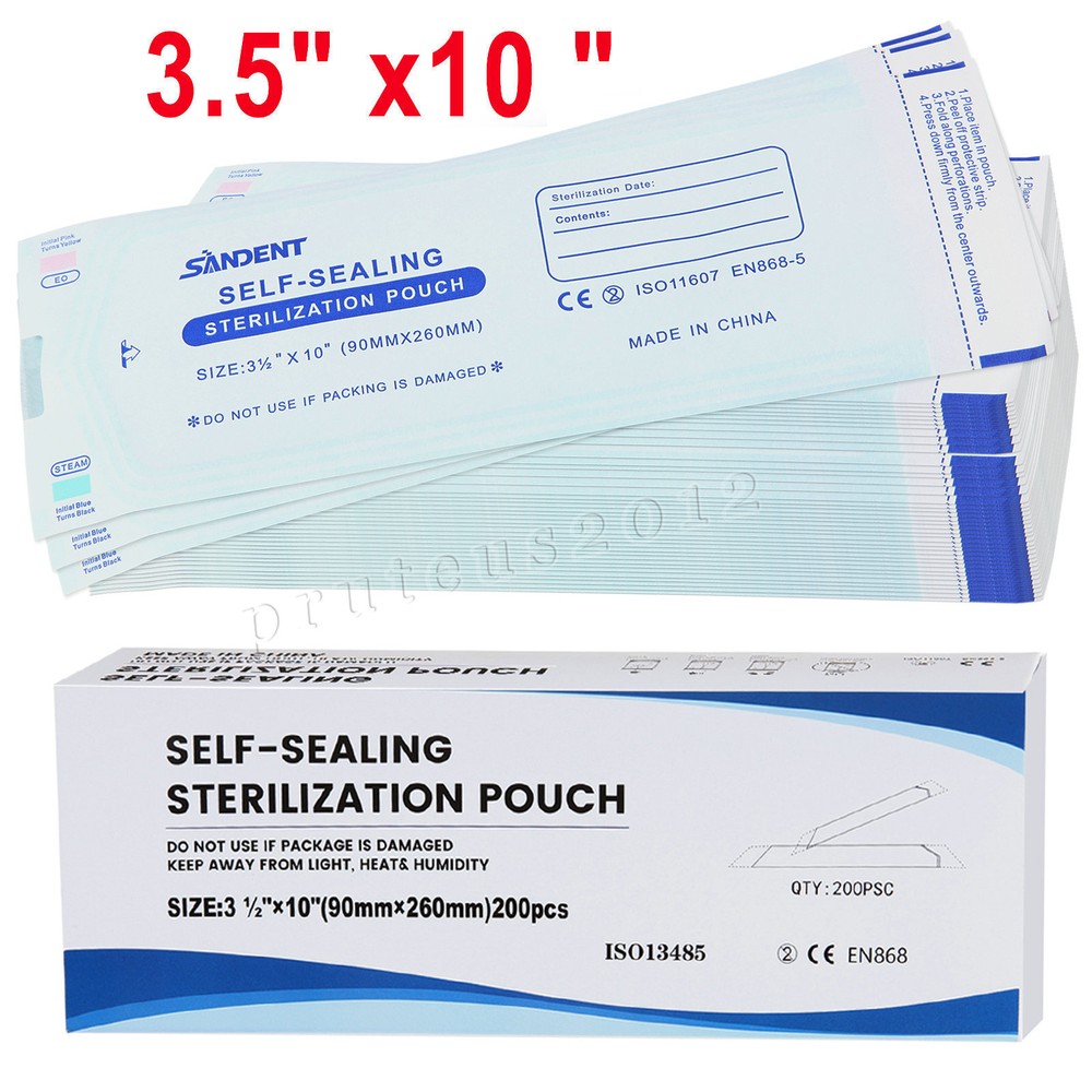 up to 7000 Sterilization Pouches 3.5 ” x 10 ” Dental Self Seal Pouch Bag