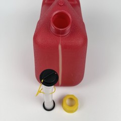 Rare Wedco 2.5 Gallon W220 Red Plastic Gas Can W/ Built-in Sight Glass New Spout