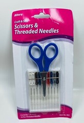LOT OF 3 Allary Repair Kit – Scissors & Threaded Needles